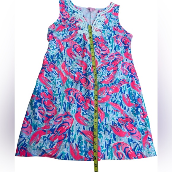 Lilly Pulitzer Harper Shift Dress in Cosmic Coral Cracked Up Lobster Print Large - Picture 9 of 10